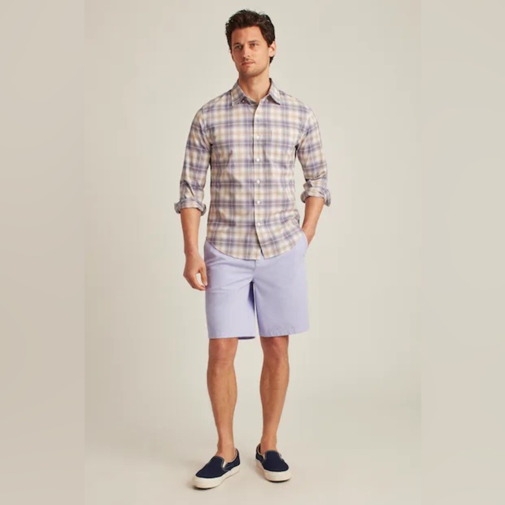 NEW Bonobos Men’s Slim Fit 9” Washed Chinos Shorts Purple Size 36